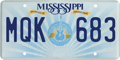 MS license plate MQK683