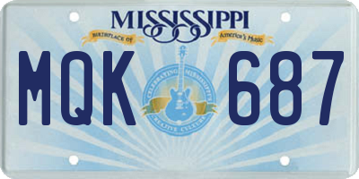 MS license plate MQK687