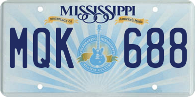MS license plate MQK688
