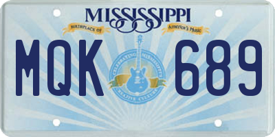 MS license plate MQK689