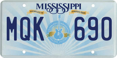 MS license plate MQK690