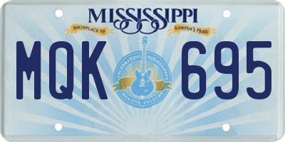 MS license plate MQK695