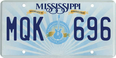 MS license plate MQK696