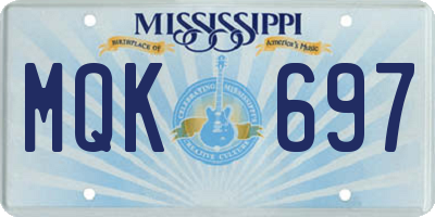 MS license plate MQK697