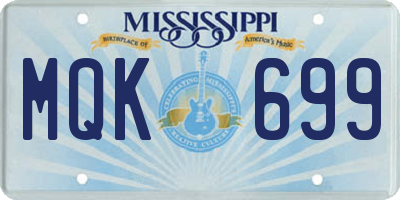 MS license plate MQK699