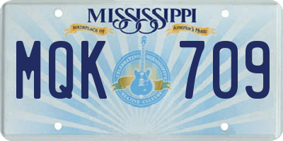 MS license plate MQK709