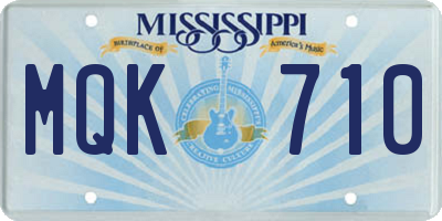 MS license plate MQK710