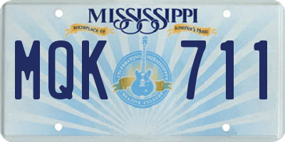 MS license plate MQK711
