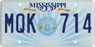 MS license plate MQK714