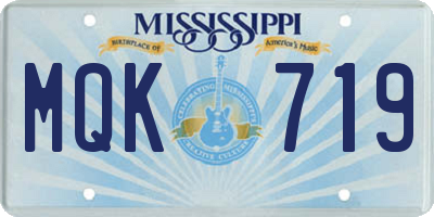 MS license plate MQK719