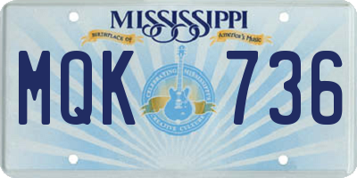 MS license plate MQK736