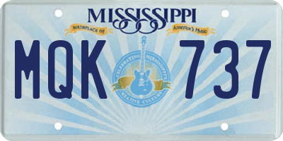 MS license plate MQK737