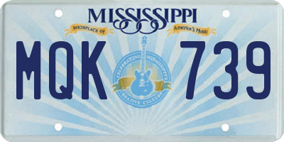 MS license plate MQK739