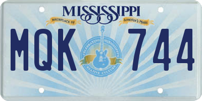 MS license plate MQK744