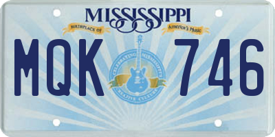 MS license plate MQK746