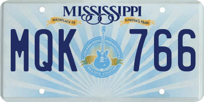 MS license plate MQK766