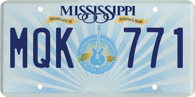 MS license plate MQK771