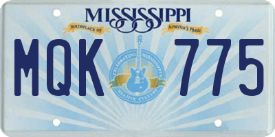 MS license plate MQK775