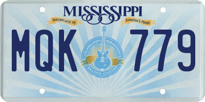 MS license plate MQK779