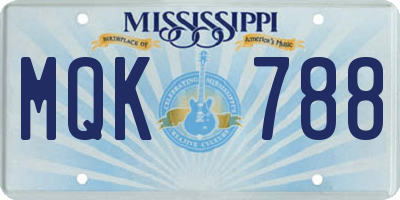 MS license plate MQK788