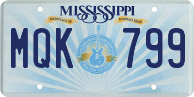 MS license plate MQK799