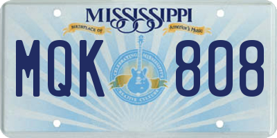 MS license plate MQK808