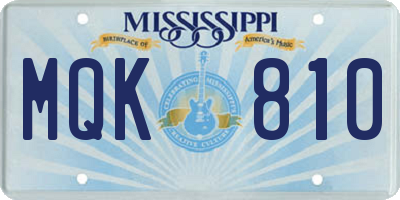 MS license plate MQK810
