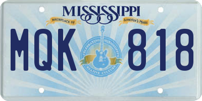 MS license plate MQK818