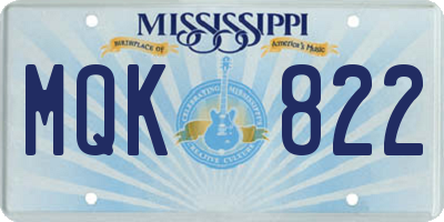 MS license plate MQK822