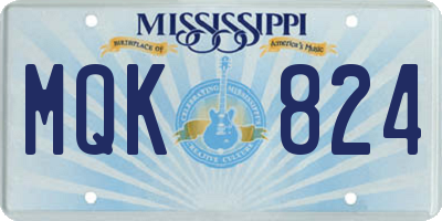 MS license plate MQK824