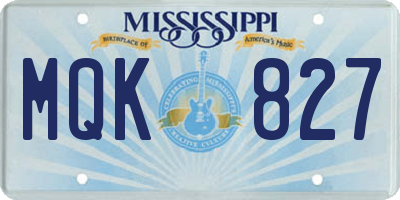 MS license plate MQK827