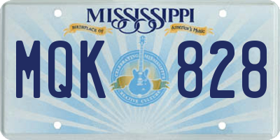 MS license plate MQK828