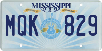 MS license plate MQK829