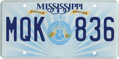 MS license plate MQK836
