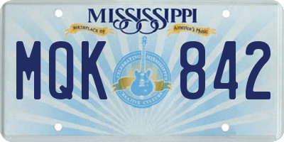 MS license plate MQK842