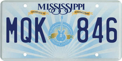 MS license plate MQK846