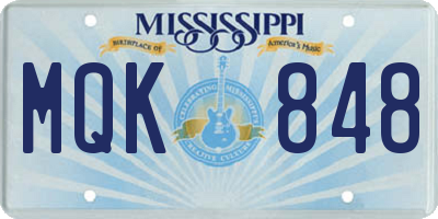 MS license plate MQK848