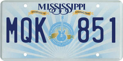 MS license plate MQK851