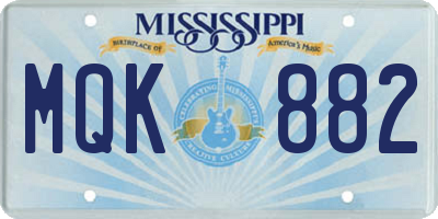 MS license plate MQK882