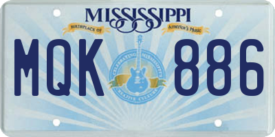 MS license plate MQK886