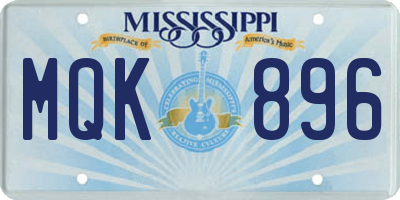 MS license plate MQK896