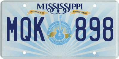 MS license plate MQK898