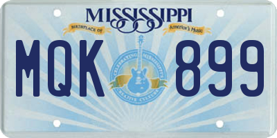 MS license plate MQK899