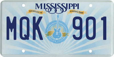 MS license plate MQK901
