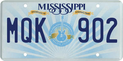 MS license plate MQK902
