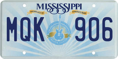 MS license plate MQK906