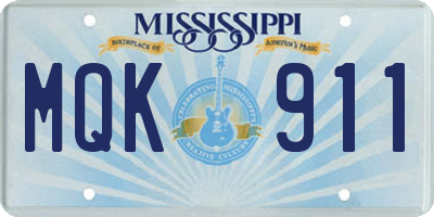 MS license plate MQK911