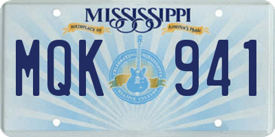 MS license plate MQK941
