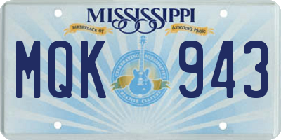 MS license plate MQK943