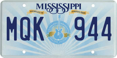 MS license plate MQK944